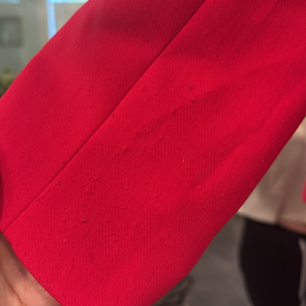 Zara Vibrant Red Belted Trousers with Matching Blazer - Picture 3 of 7